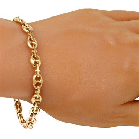 14k solid yellow gold gucci mariner bracelet 3.1mm 7|Solid Gold 14K Mariner Link Chain Bracelet 14K Yellow Gold .